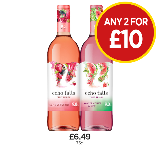 Echo Falls Summer Berries, Watermelon & Kiwi - Any 2 for £10 at Budgens