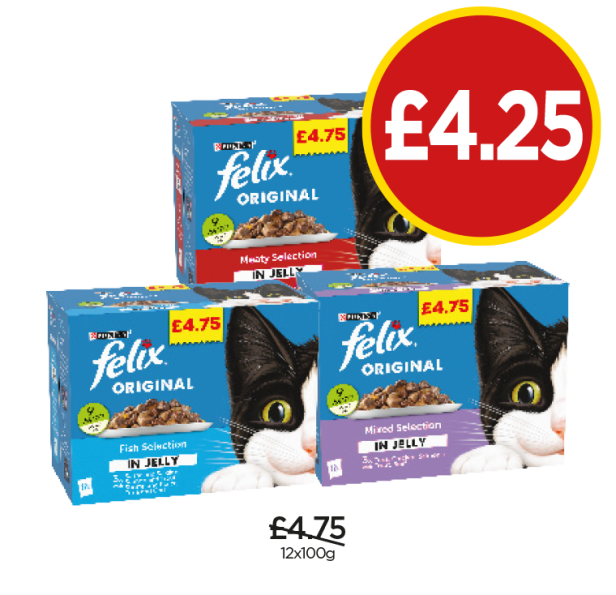 Felix Original Selection Meaty, Fish, Mixed - Now Only £4.25 at Budgens