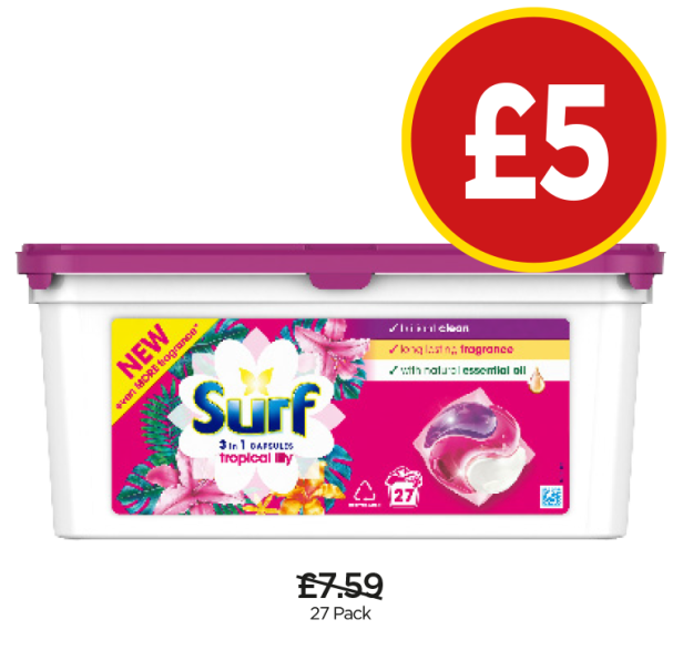 Surf 3 In 1 Capsules - Now Only £5 at Budgens