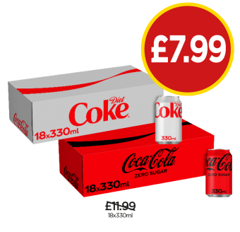 Diet Coke, Coke Zero - Now Only £7.99 at Budgens