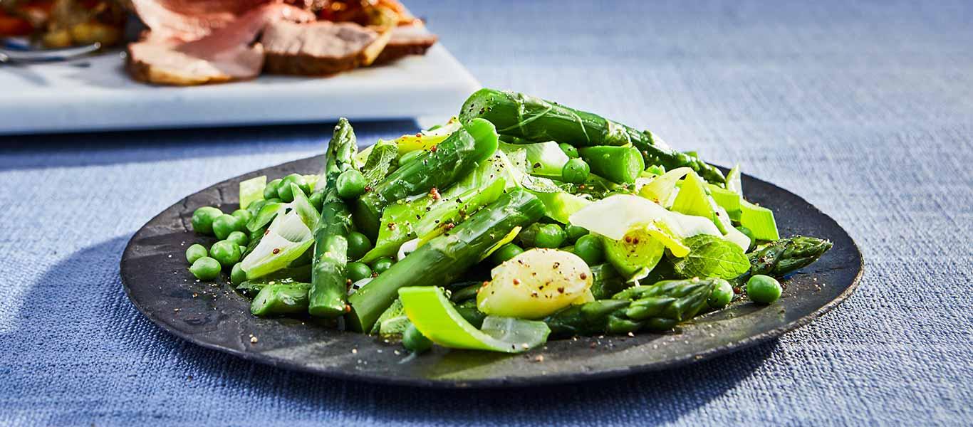 Asparagus, Leek & Minty Peas Recipe