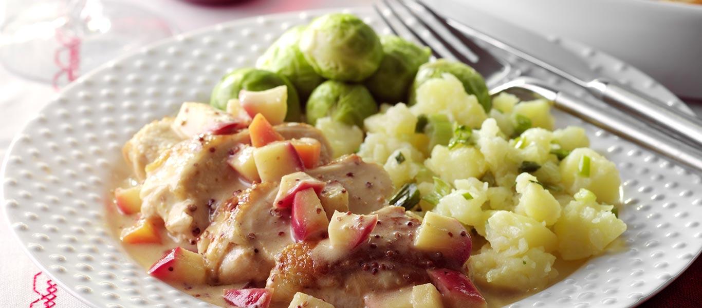 Chicken in Creamy Apple & White Wine Sauce Recipe