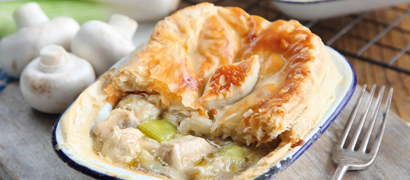 Chicken, Mushroom & Leek Pies