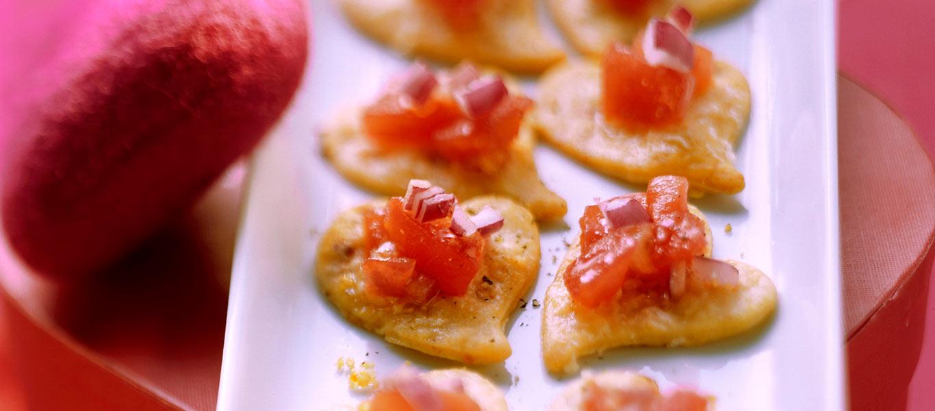 Parmesan Biscuits with Tomato & Onion Salsa