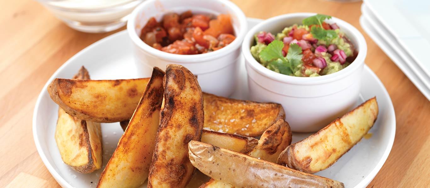 Potato Dippers with Guacamole & Salsa recipe | Budgens.co.uk