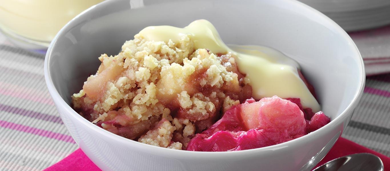 Rhubarb & Apple Crumble with Nutty Oat Topping