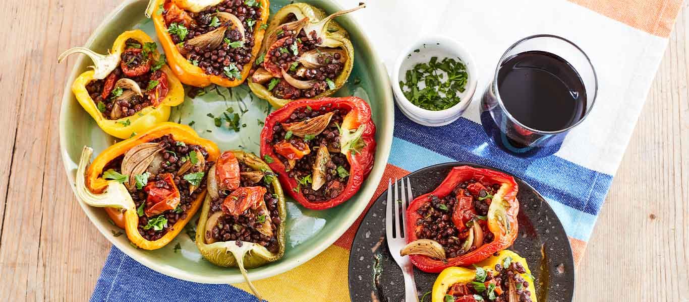 Stuffed Peppers Recipe Ideas - Lentil Stuffed Peppers Ingredients & Recipe