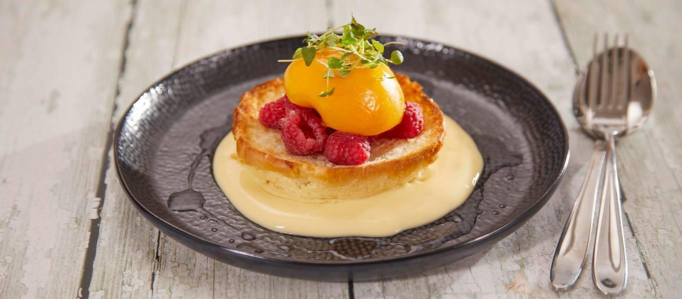 Brioche Peach Melba Tart Recipe