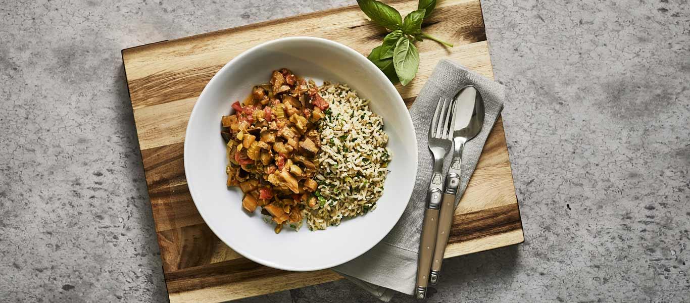 Caponata With Basmati Pilau