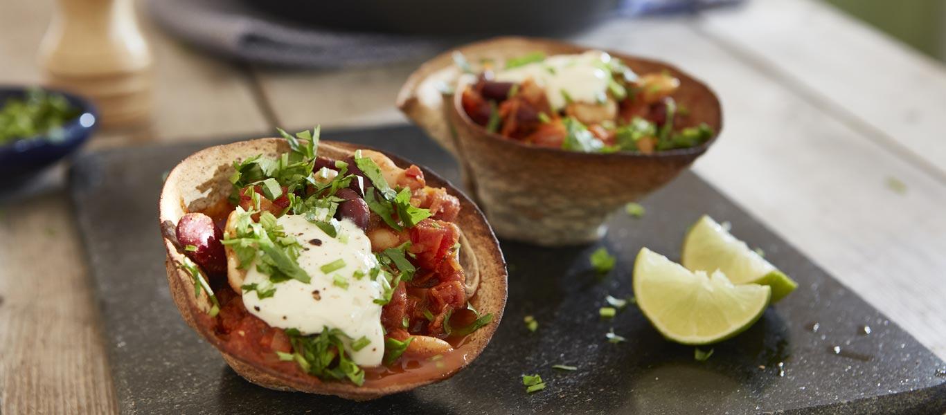How to make Chilli Bean Tortilla Cups