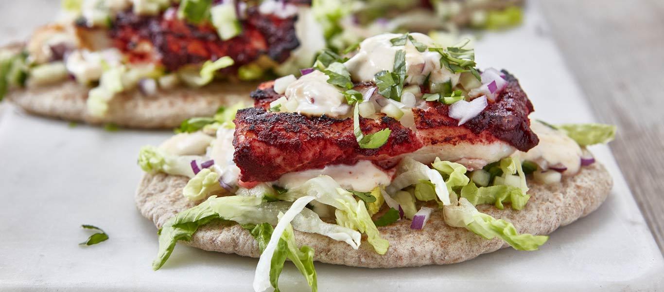 Homemade Tandoori Recipe - Grilled Tandoori Cod Pitta