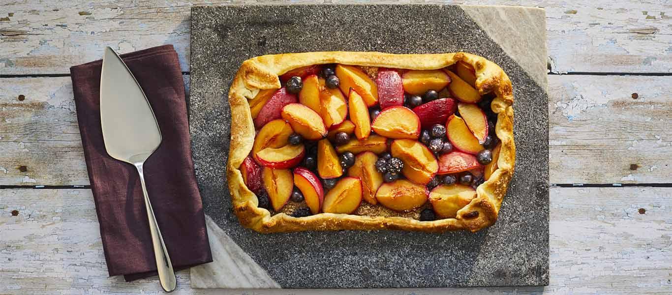 Plum, Blueberry and Almond Tart