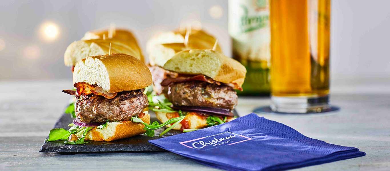 Beef, Bacon and Blue Cheese Sliders