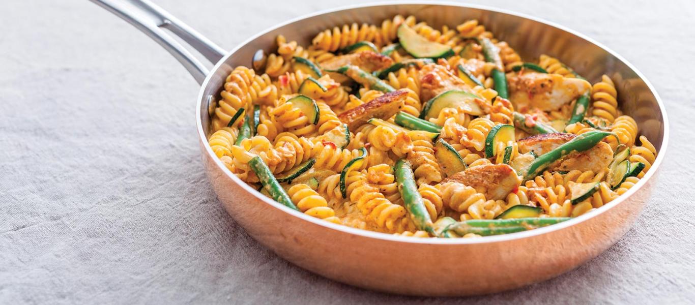 Fusilli With Chicken and Pesto Sauce