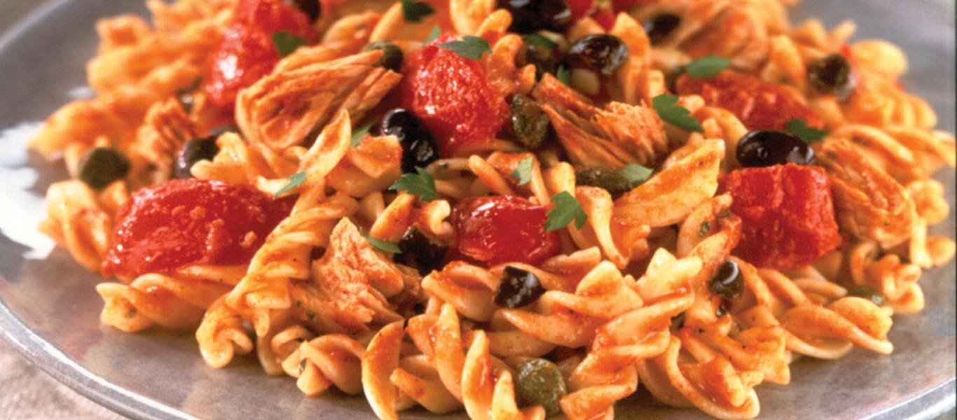 Fusilli With Tuna, Olives and Smoked Garlic