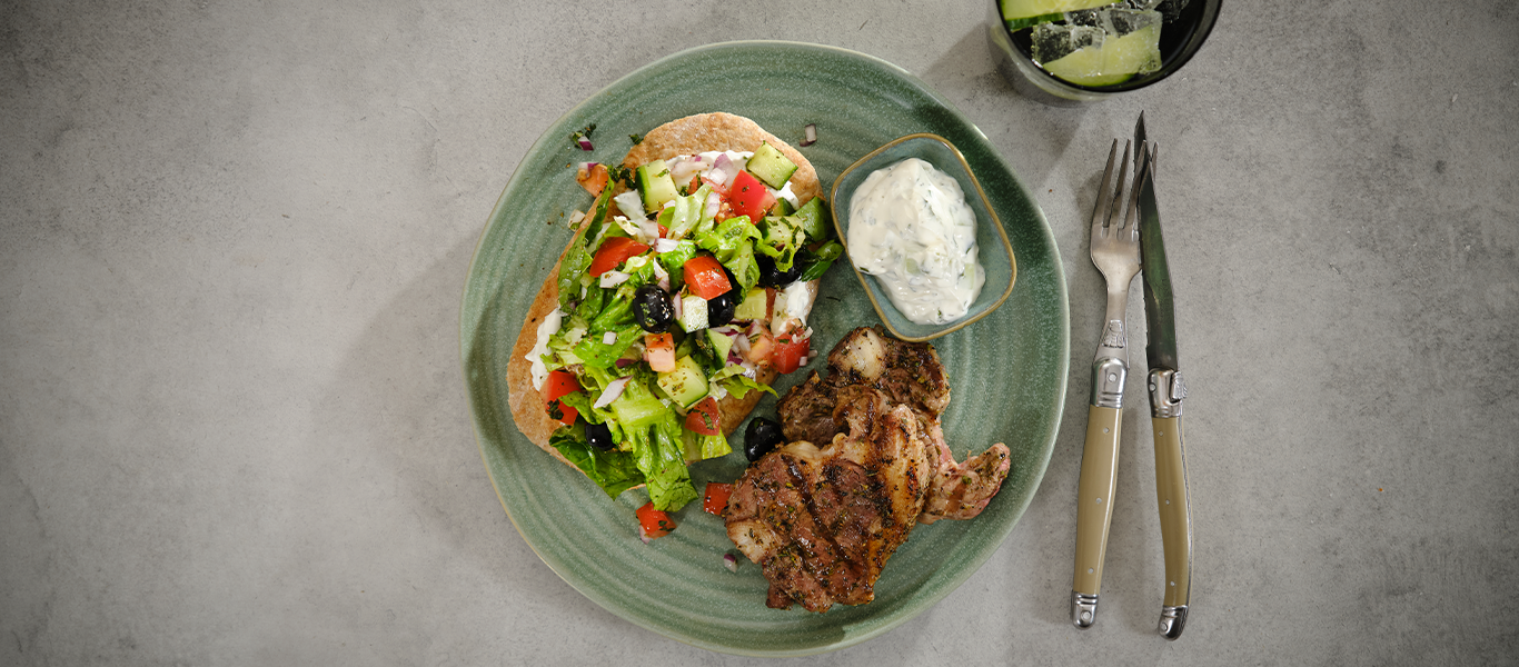 Lamb Chops With Greek Salad