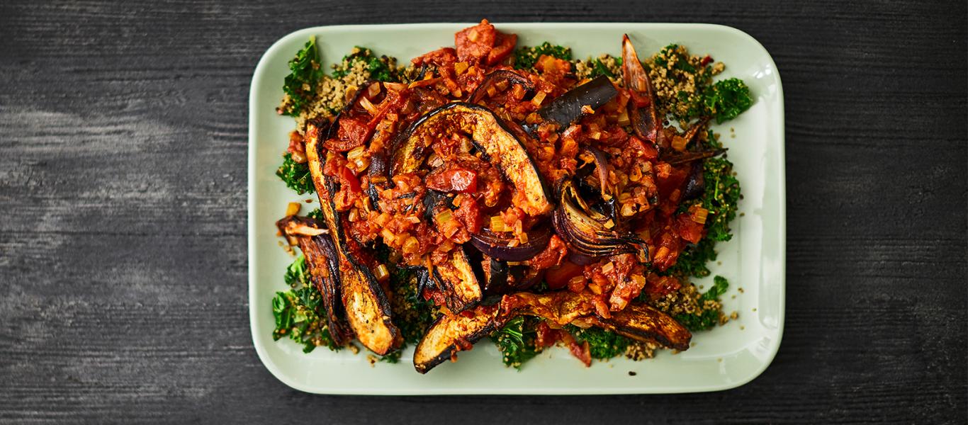 Roasted Spiced Aubergine and Tomato