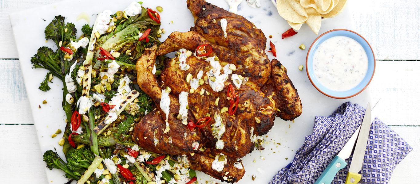 Spatchcock Chicken Tikka with Chargrilled Salad