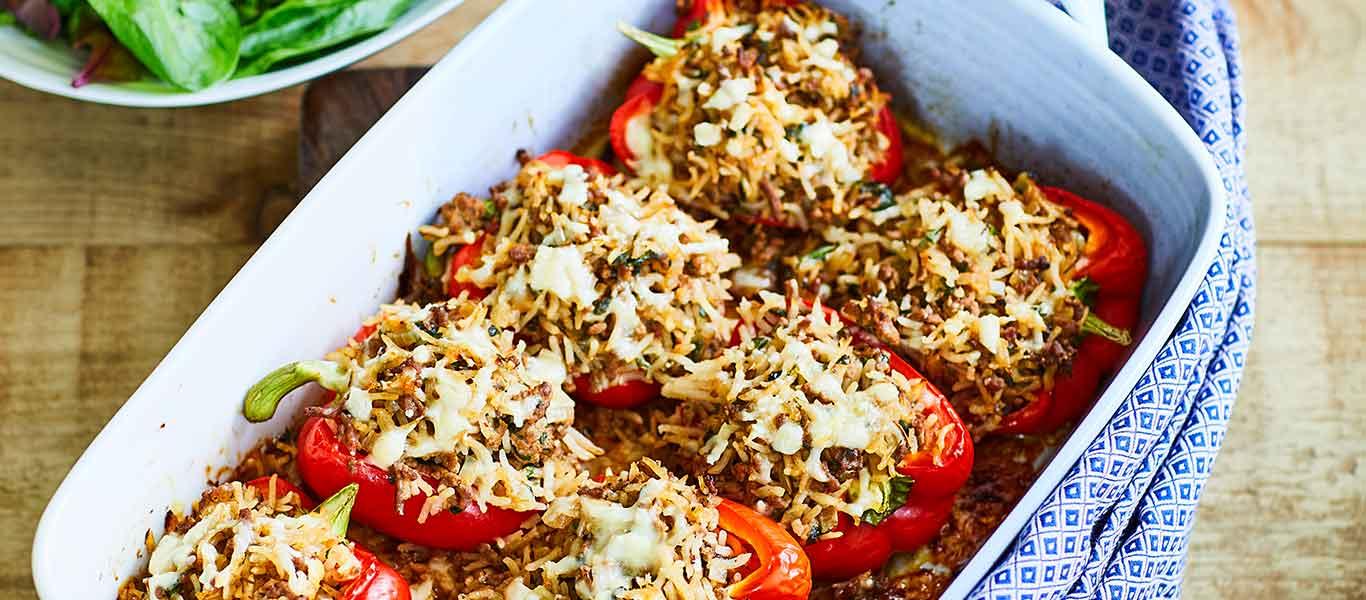 Beef and Rice Stuffed Peppers