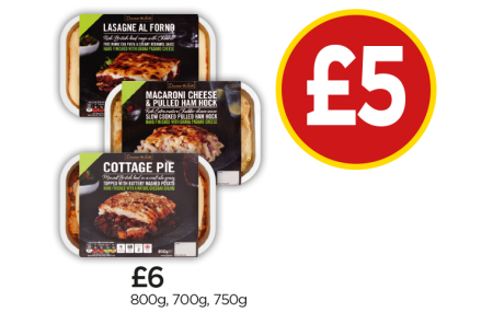 Discover The Taste Cottage Pie With Ale, Lasagne Al Forno, Mac Cheese & Pulled Ham - Was £6, Now £5 at Budgens
