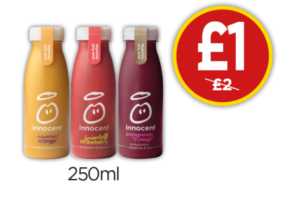 Innocent Smoothies - £1 at Budgens