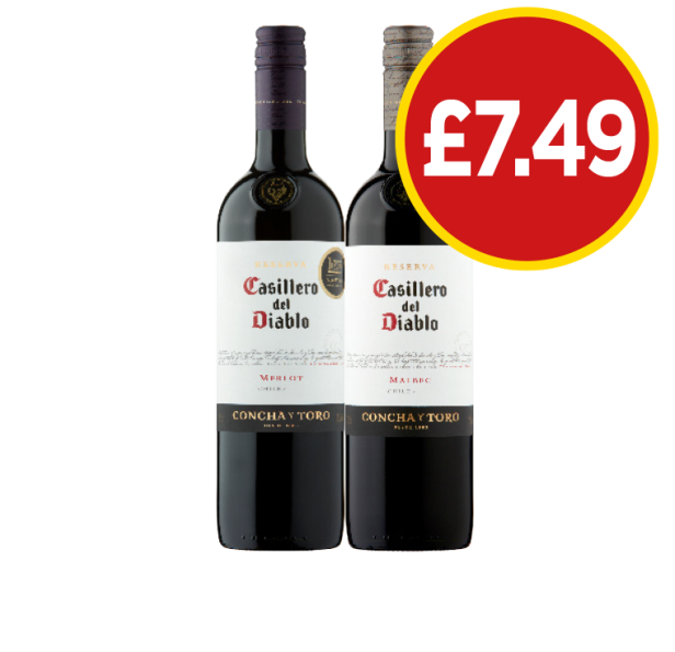 Casillero Del Diablo Merlot, Malbec - Now Only £7.49 at Budgens