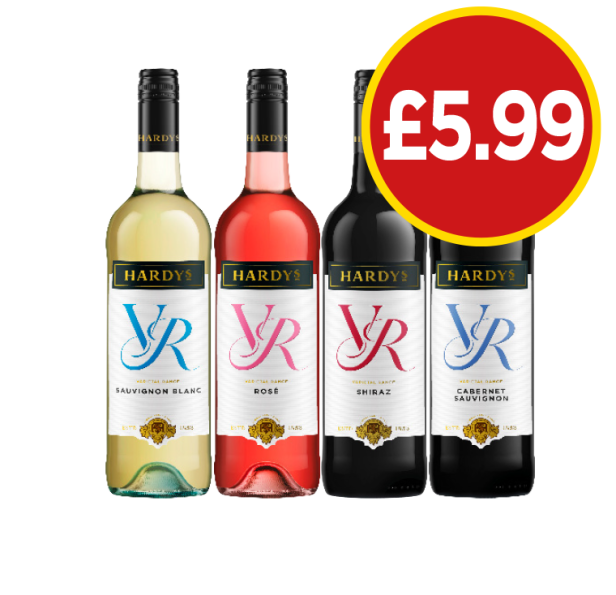 Hardy's Sauvignon Blanc, Rosè, Shiraz, Cabernet Sauvignon - Now Only £5.99 at Budgens