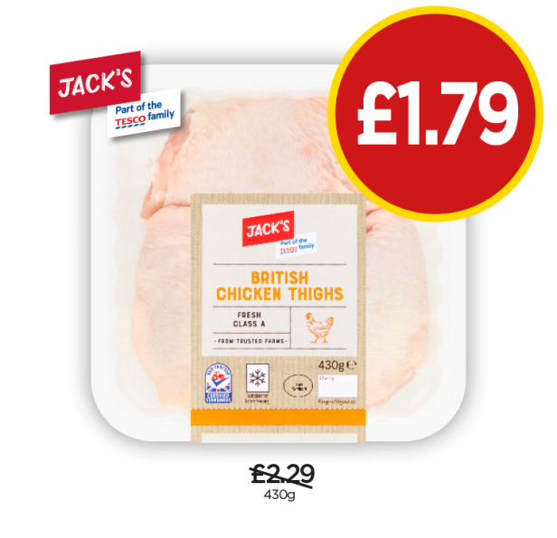 Jack's British Chicken Thighs - Now Only £1.79 at Budgens