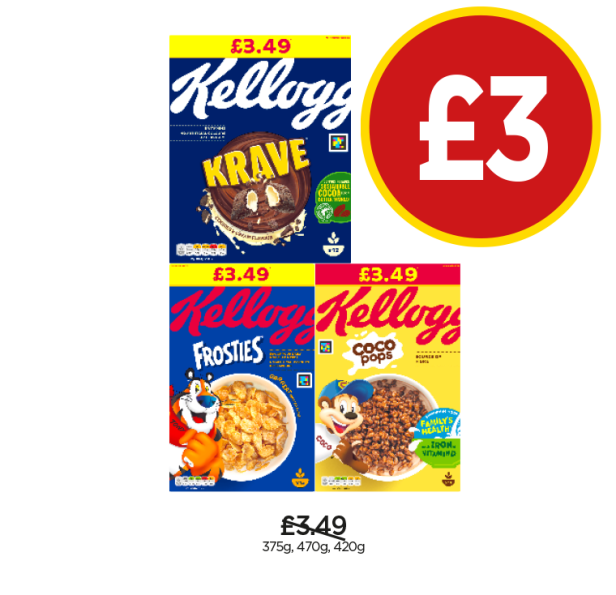 Kellogg's Krave Cookies & Cream, Frosties, Coco Pops - Now Only £3 at Budgens