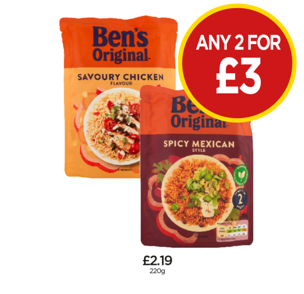 Ben's Original Rice Savoury Chicken, Spicy Mexican - Any 2 for £3 at Budgens