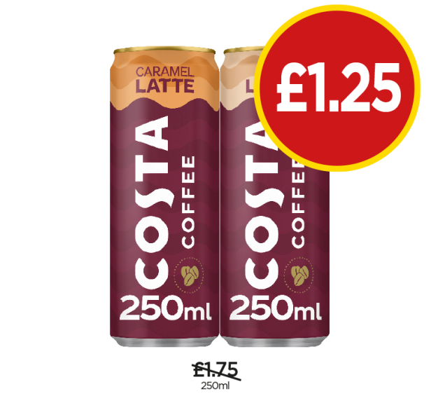 Costa Coffee Latte, Caramel - Now Only £1.25 at Budgens