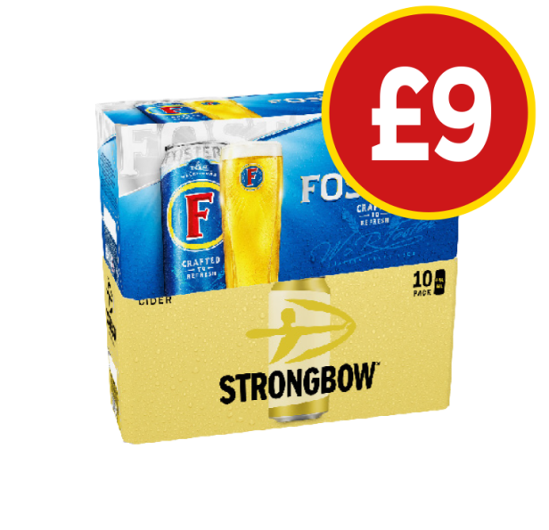 Fosters, Strongbow - Now Only £9 at Budgens