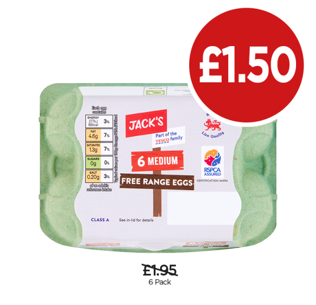 Jack's Medium Eggs - Now Only £1.50 at Budgens