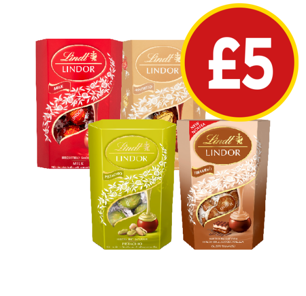 Lindor Milk, Assorted, Pistachio, Tiramisu - Now Only £5 at Budgens