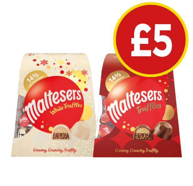 Maltesers Truffles, White - Now Only £5 at Budgens