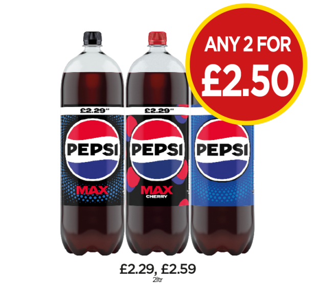 Pepsi, Max, Cherry - Any 2 for £2.50 at Budgens