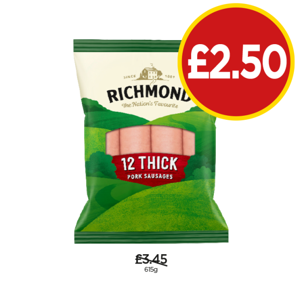 Richmond Pork Sausages - Now Only £2.50 at Budgens