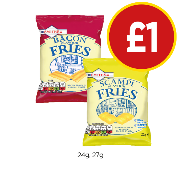 Smith's Scampi Fries, Bacon Fries - Now Only £1 at Budgens