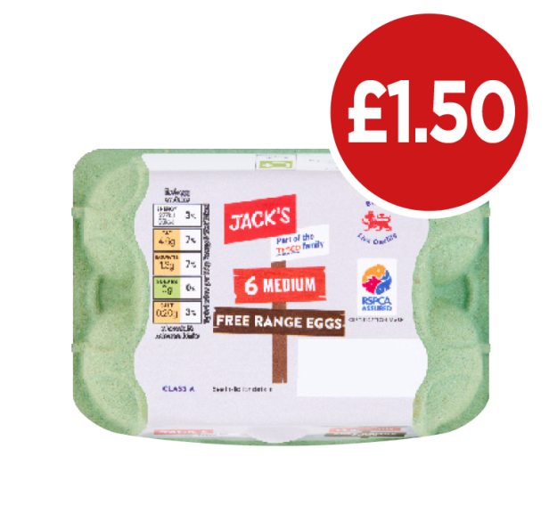 Jack's Medium Eggs - Now Only £1.50 at Budgens