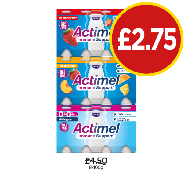 Actimel Strawberry, Multifruit, Original - Now Only £2.75 at Budgens