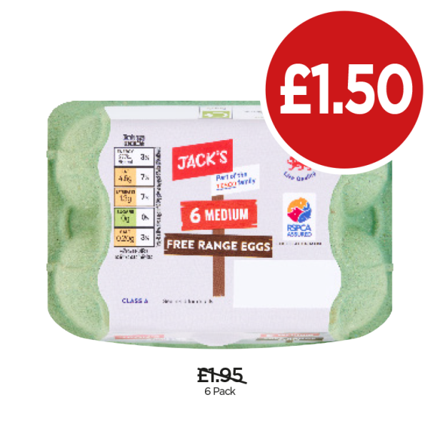 Jack's Medium Eggs - Now Only £1.50 at Budgens