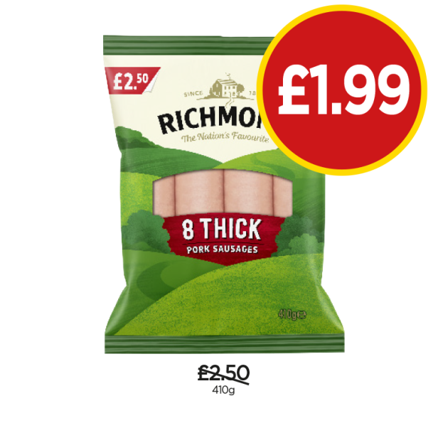 Richmond Pork Sausages - Now Only £1.99 at Budgens