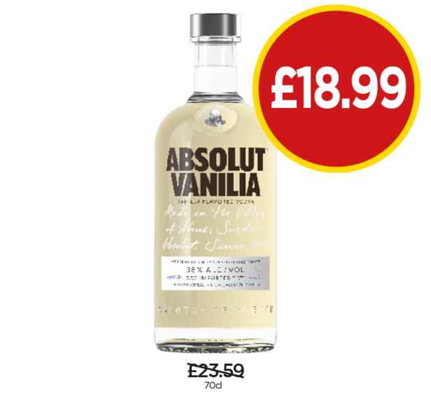 Absolut Vanilia - Now Only £18.99 at Budgens