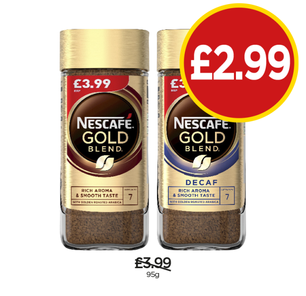 Nescafe Gold Blend, Decaf - Now Only £2.99 each at Budgens