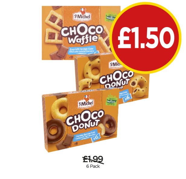 St Michel Choc Waffle, Choco Donut, Filled - Now Only £1.50 each at Budgens