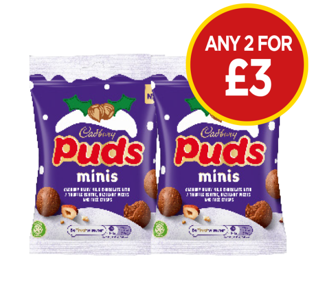 Cadbury Puds Minis - Any 2 for £3 at Budgens