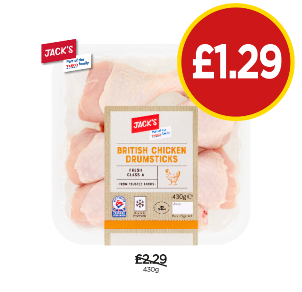 Jack's Chicken Drumsticks - Now Only £1.29 at Budgens