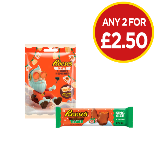 Reese's DJ Santa Disco Lights, Trees - Any 2 for £2.50 at Budgens