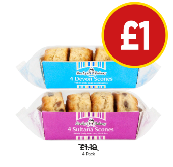 Becky's Bakery Devon Scones, Sultana - Now Only £1 at Budgens