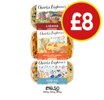 Charlie Bigham's Lasagne, Chicken Tikka Masala & Pilau Rice, Fish Pie - Now Only £8 at Budgens